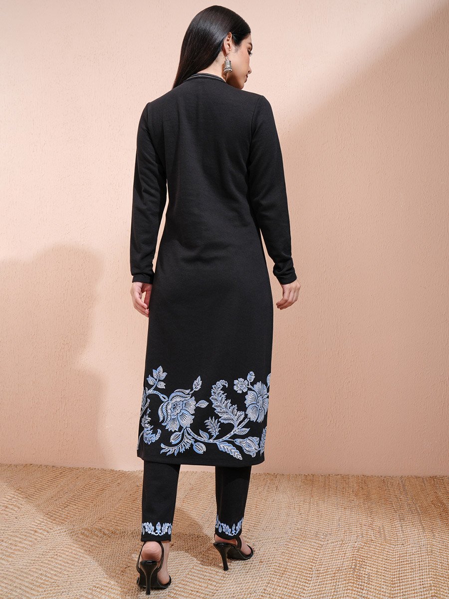 Ethnic Motifs Floral Print Regular Fit Kurta with Trousers Set