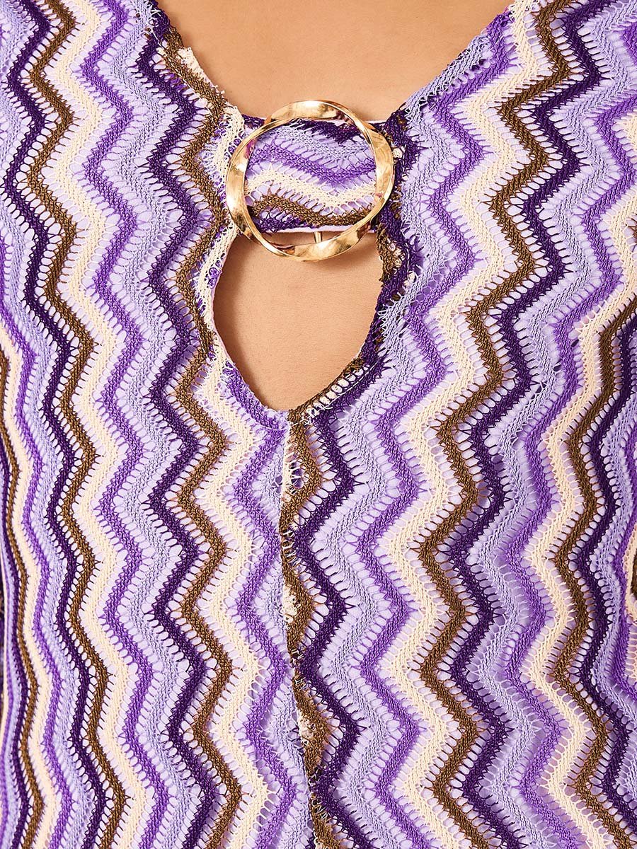 purple and gold chevron dress Design Cut Out Detail Shift Maxi For Women at Oman big girl