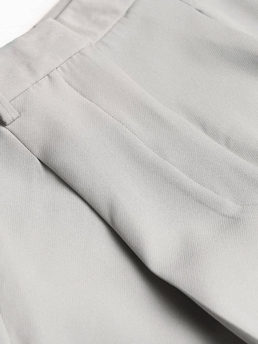 Solid High Rise Pleated Shorts