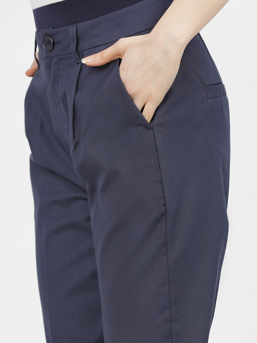 High Rise Pleated Crop Trousers