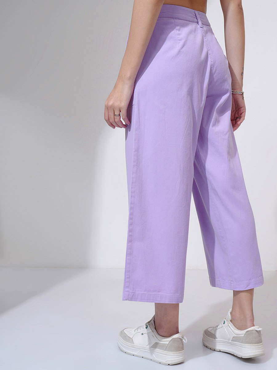 Wide Leg Mid Rise Trousers