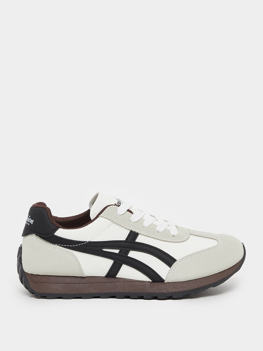 Color Block Contrast Lined Lace-Up Sneakers
