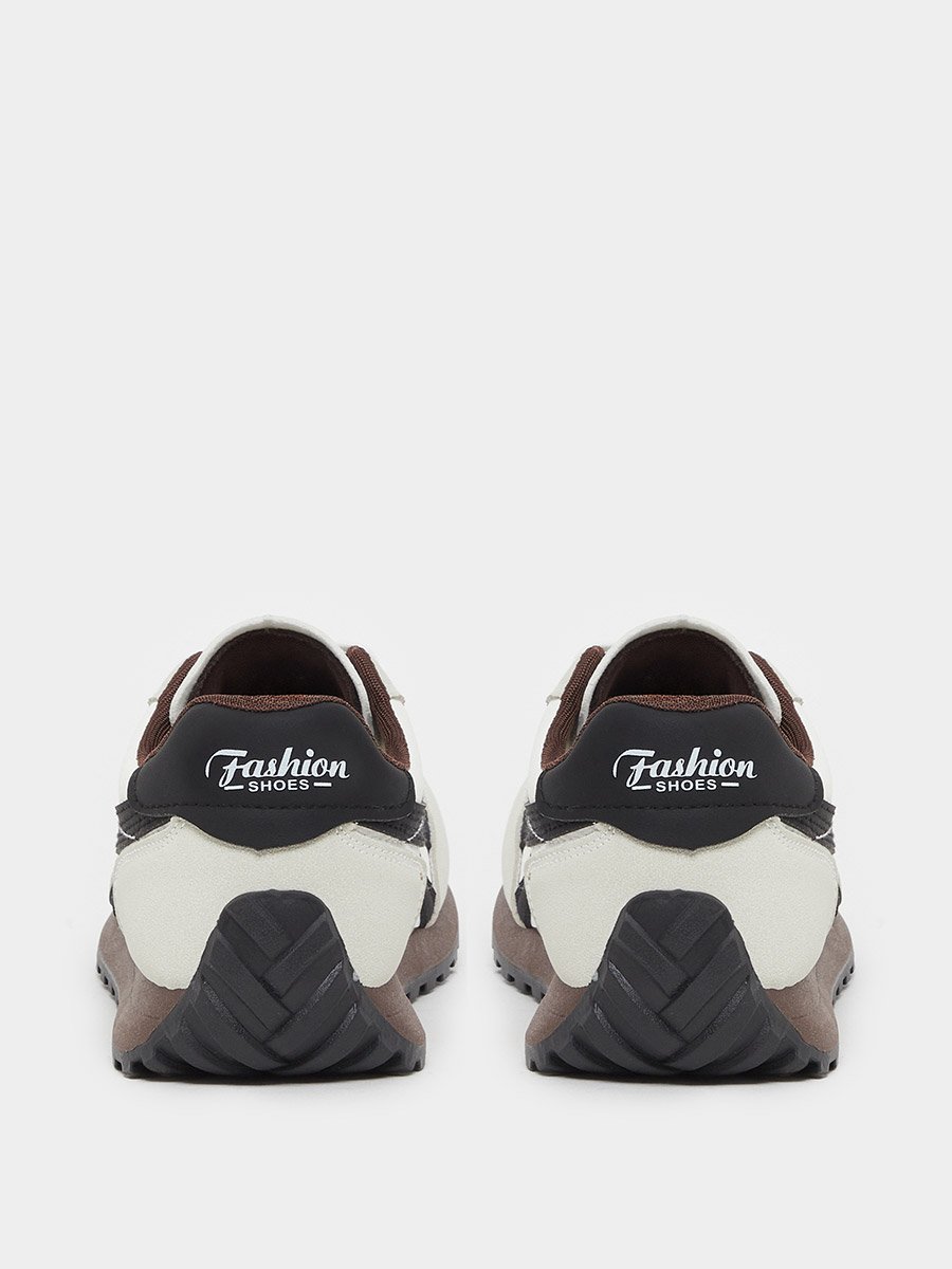 Color Block Contrast Lined Lace-Up Sneakers
