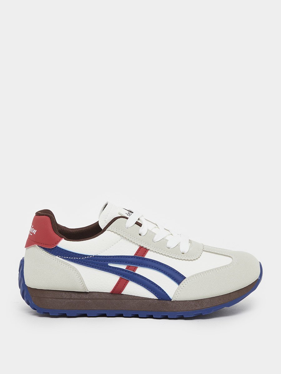 Color Block Contrast Lined Lace-Up Sneakers