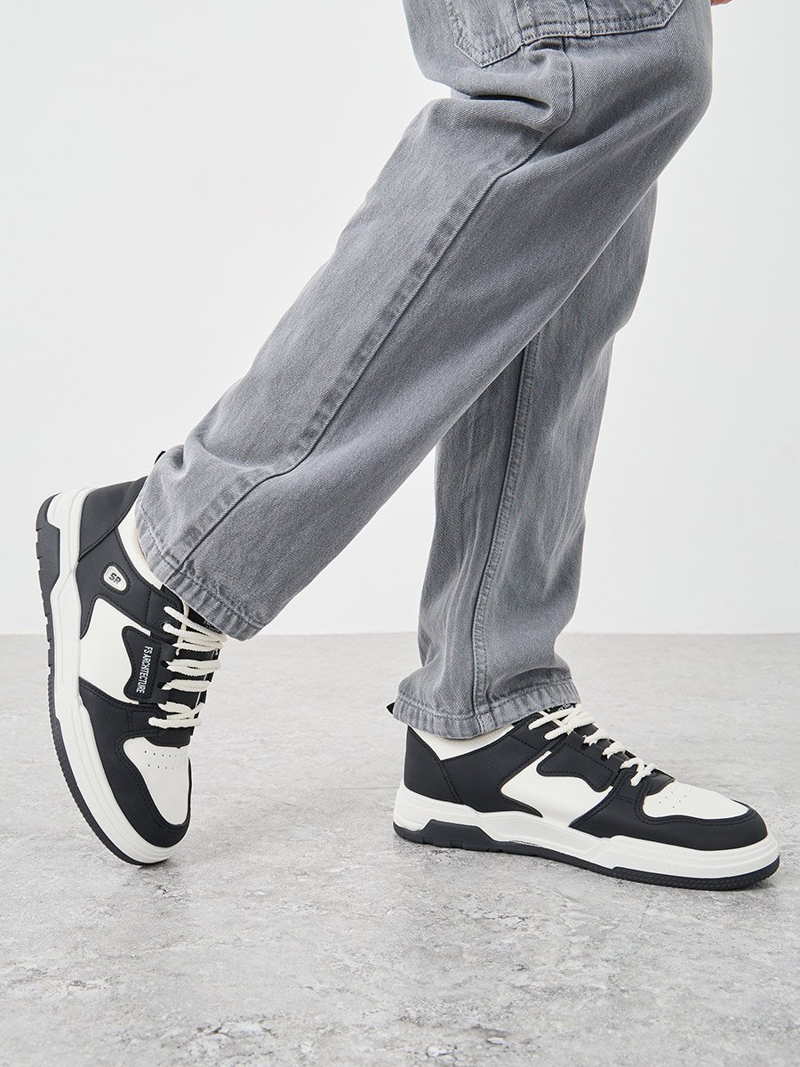 Color Block Skateboard Lace Up Sneakers