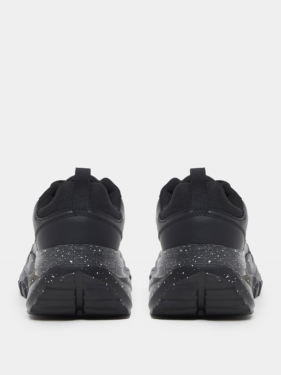 Chunky Sole Lace Up Sneakers with Pull Tab