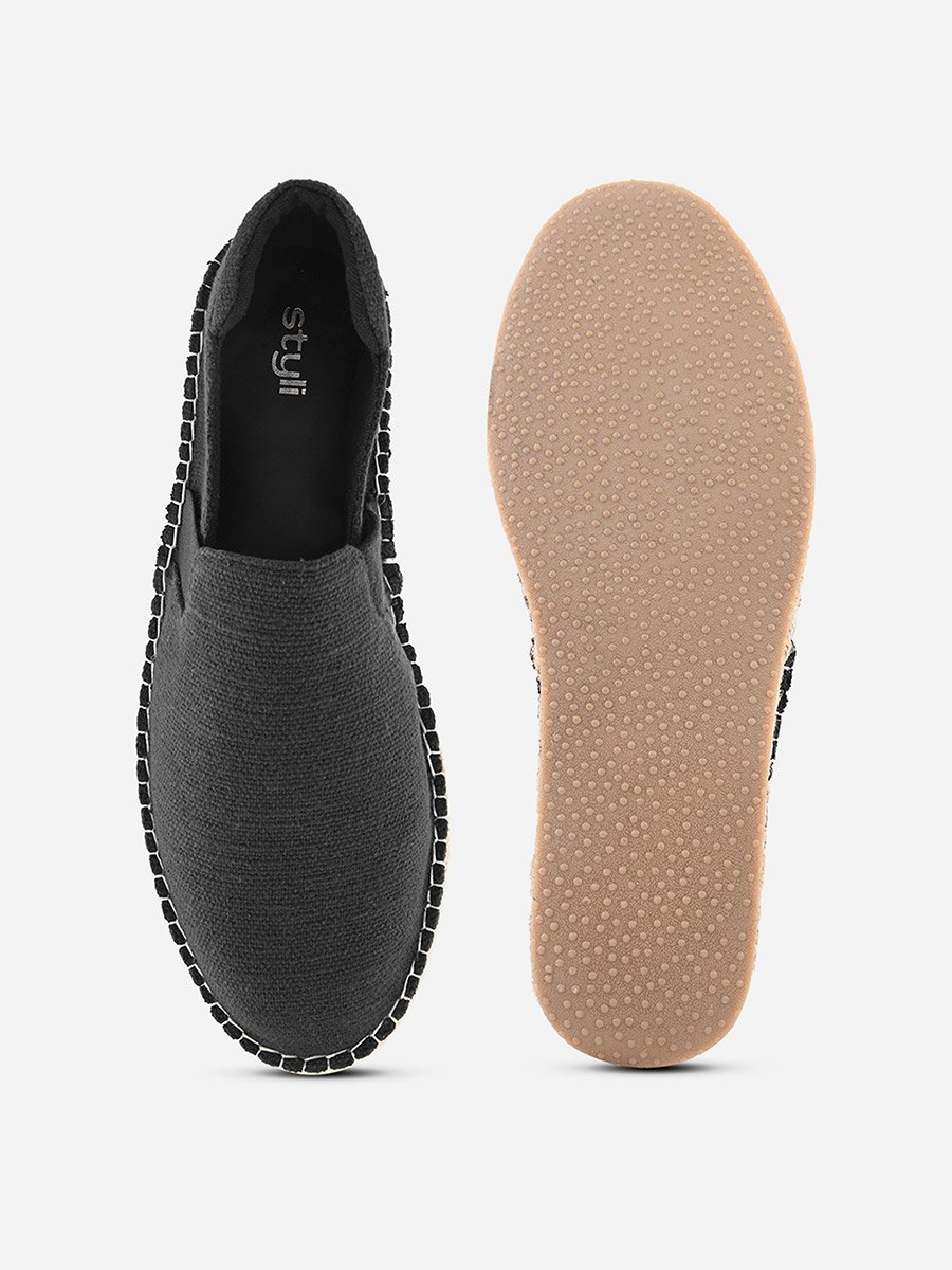 Jute Canvas Slip On Espadrilles