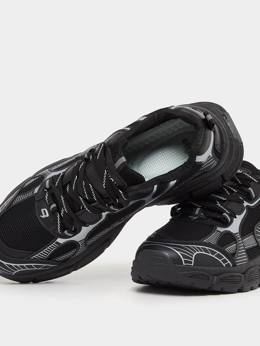 Metallic Graphic Chunky Sole Lace Up Sneakers