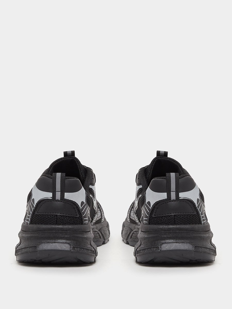 Metallic Graphic Chunky Sole Lace Up Sneakers