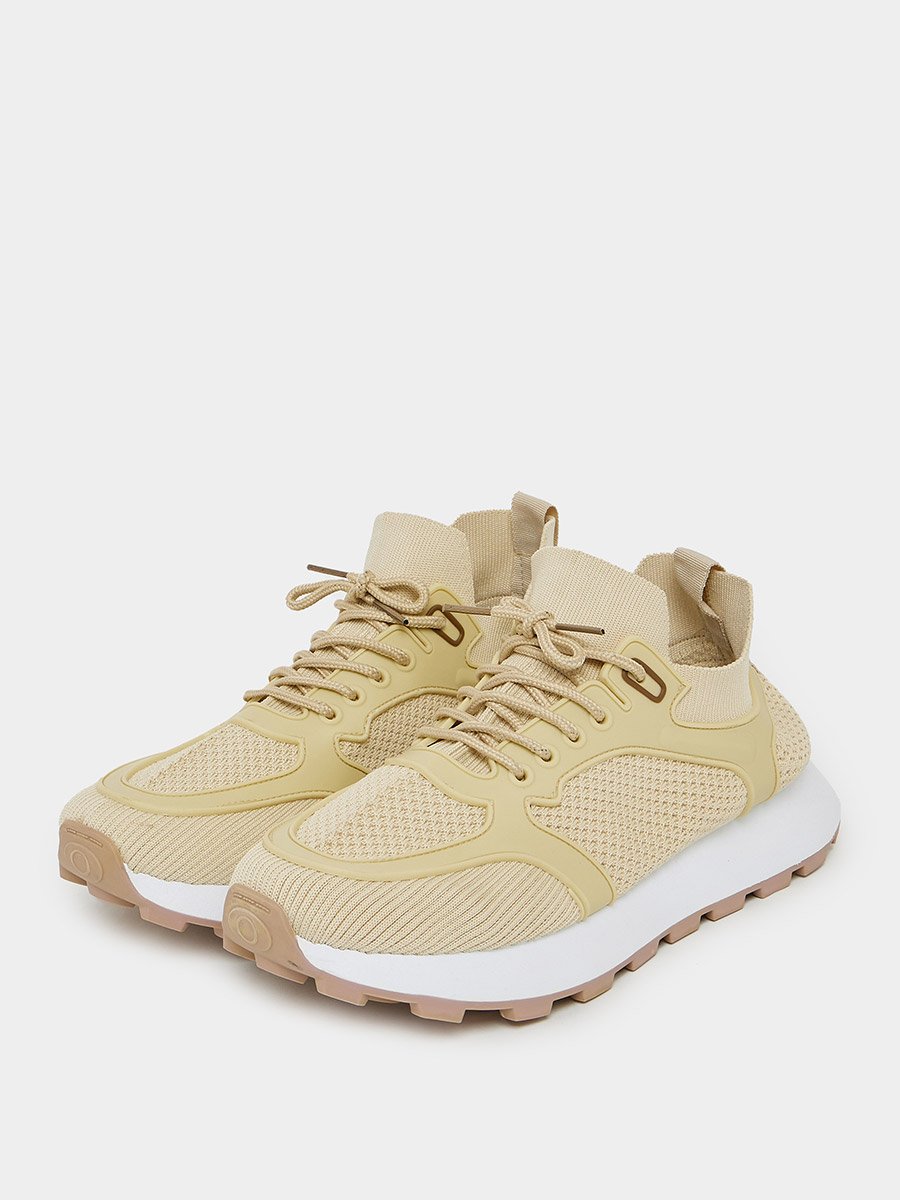 Low Ankle Lace Up Platform Sole Sneakers