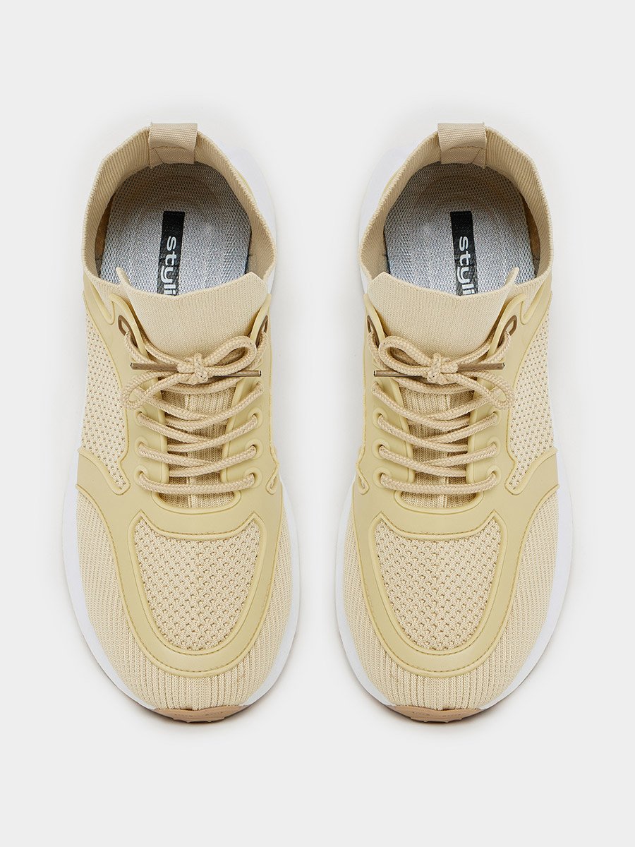 Low Ankle Lace Up Platform Sole Sneakers