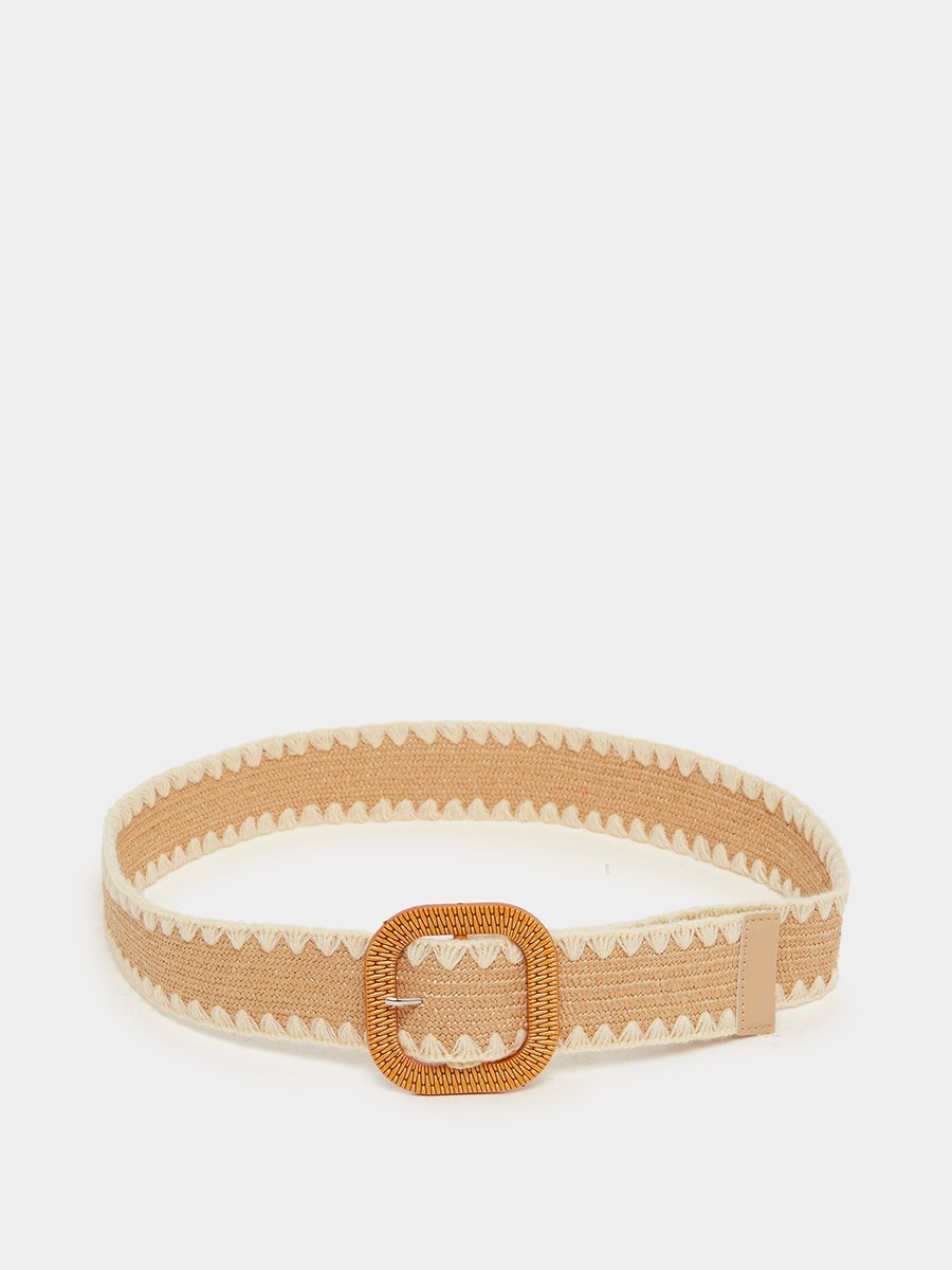 Two Tone Jute Straw Belt