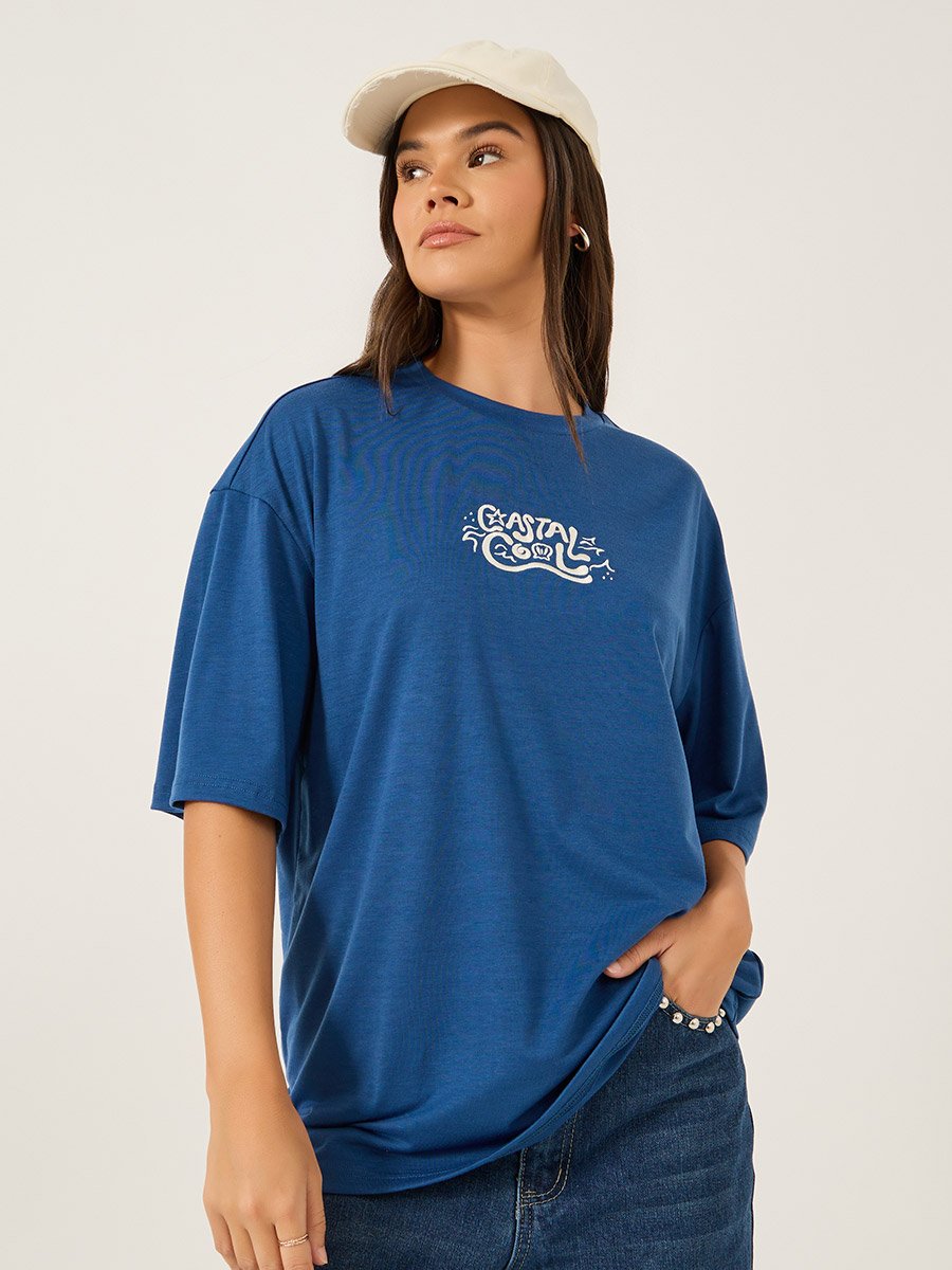 Embroidered Short Sleeve Oversized T-Shirt