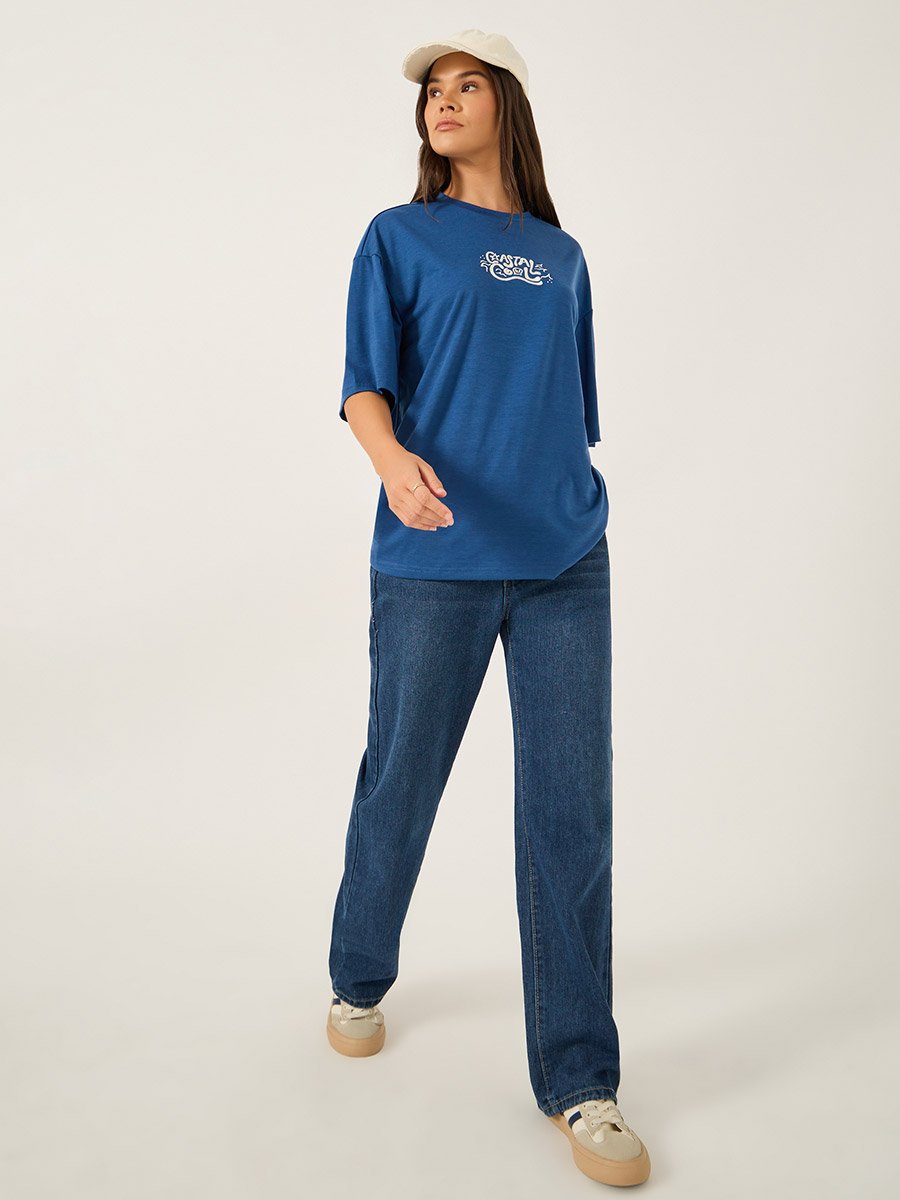 Embroidered Short Sleeve Oversized T-Shirt
