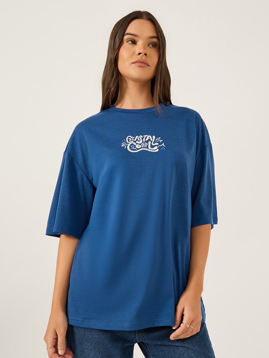 Embroidered Short Sleeve Oversized T-Shirt
