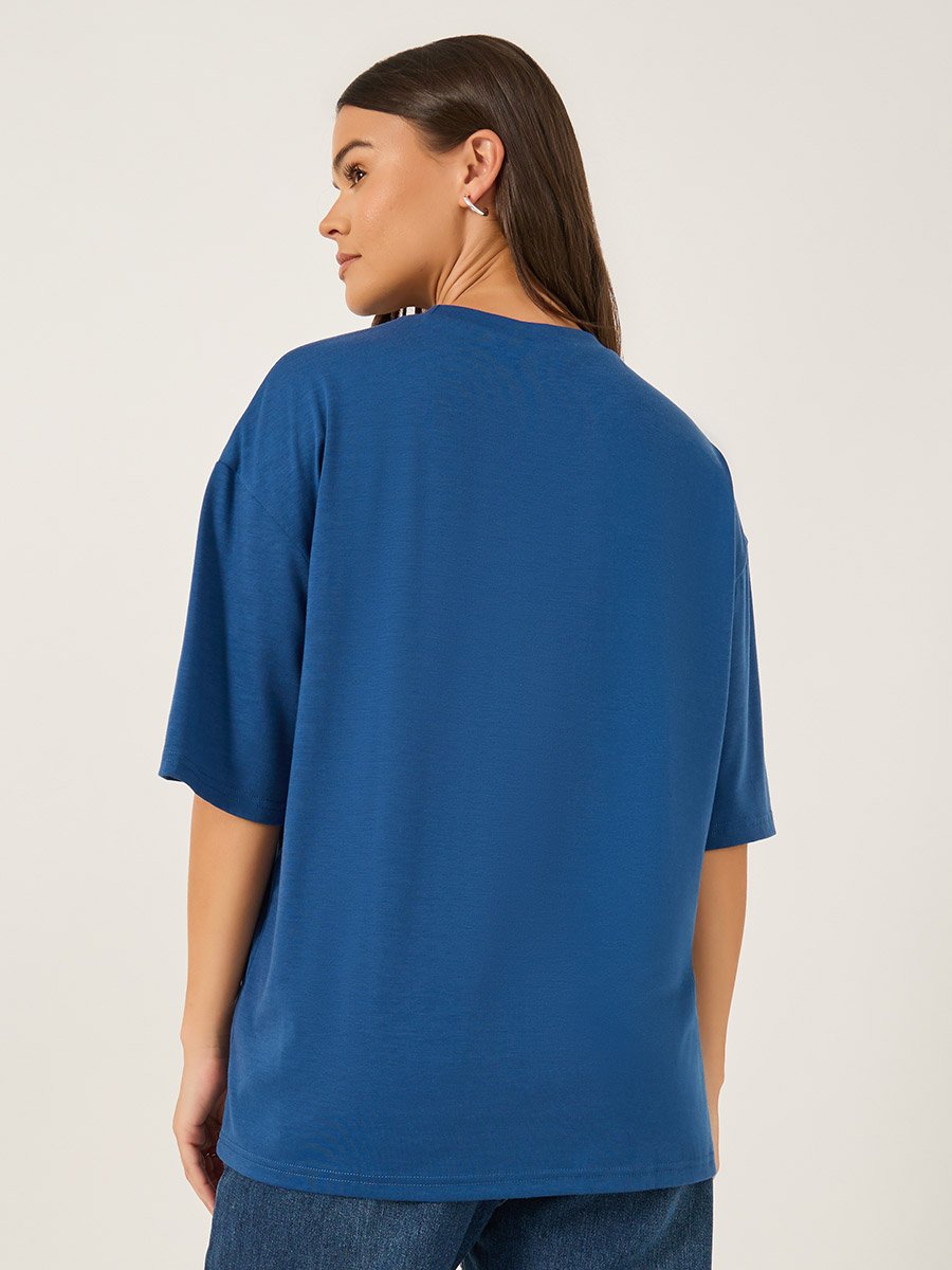 Embroidered Short Sleeve Oversized T-Shirt