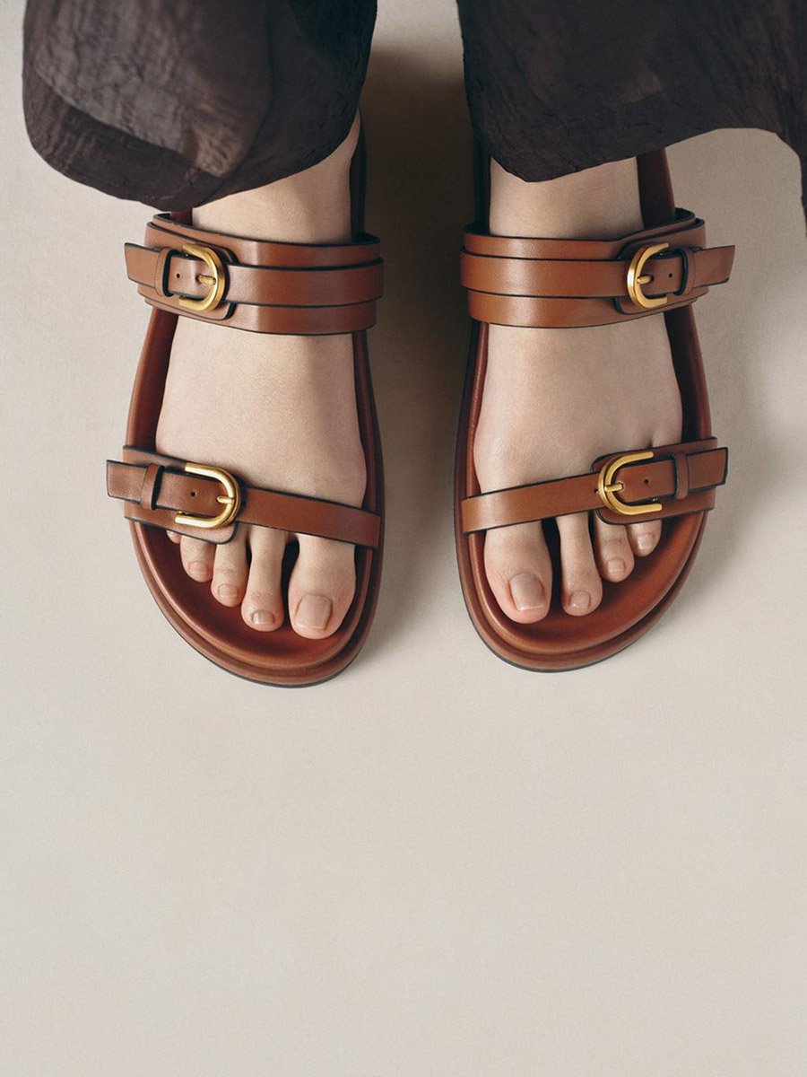 Comfort Double Buckle Flatform Sandals