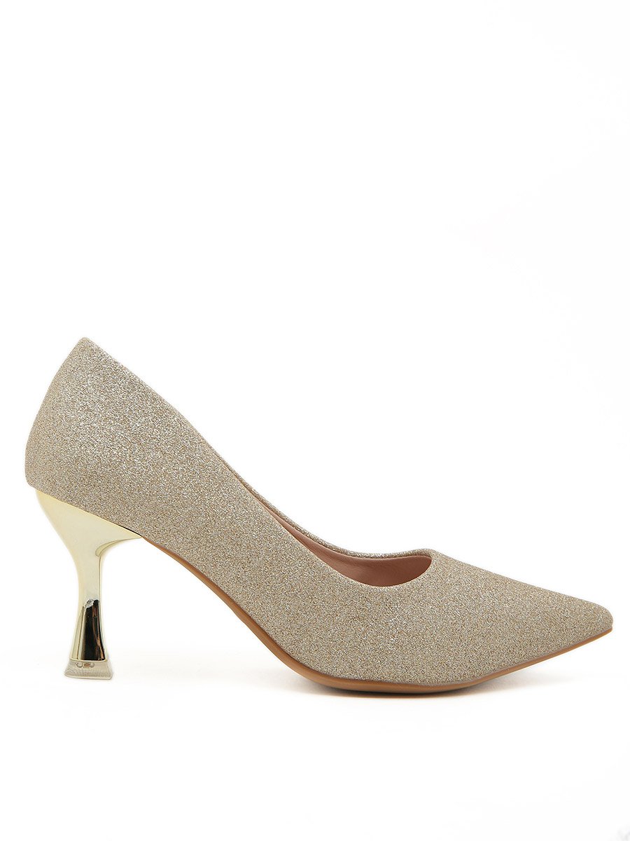 Glittered Pointed Toe Stiletto Heels Pumps
