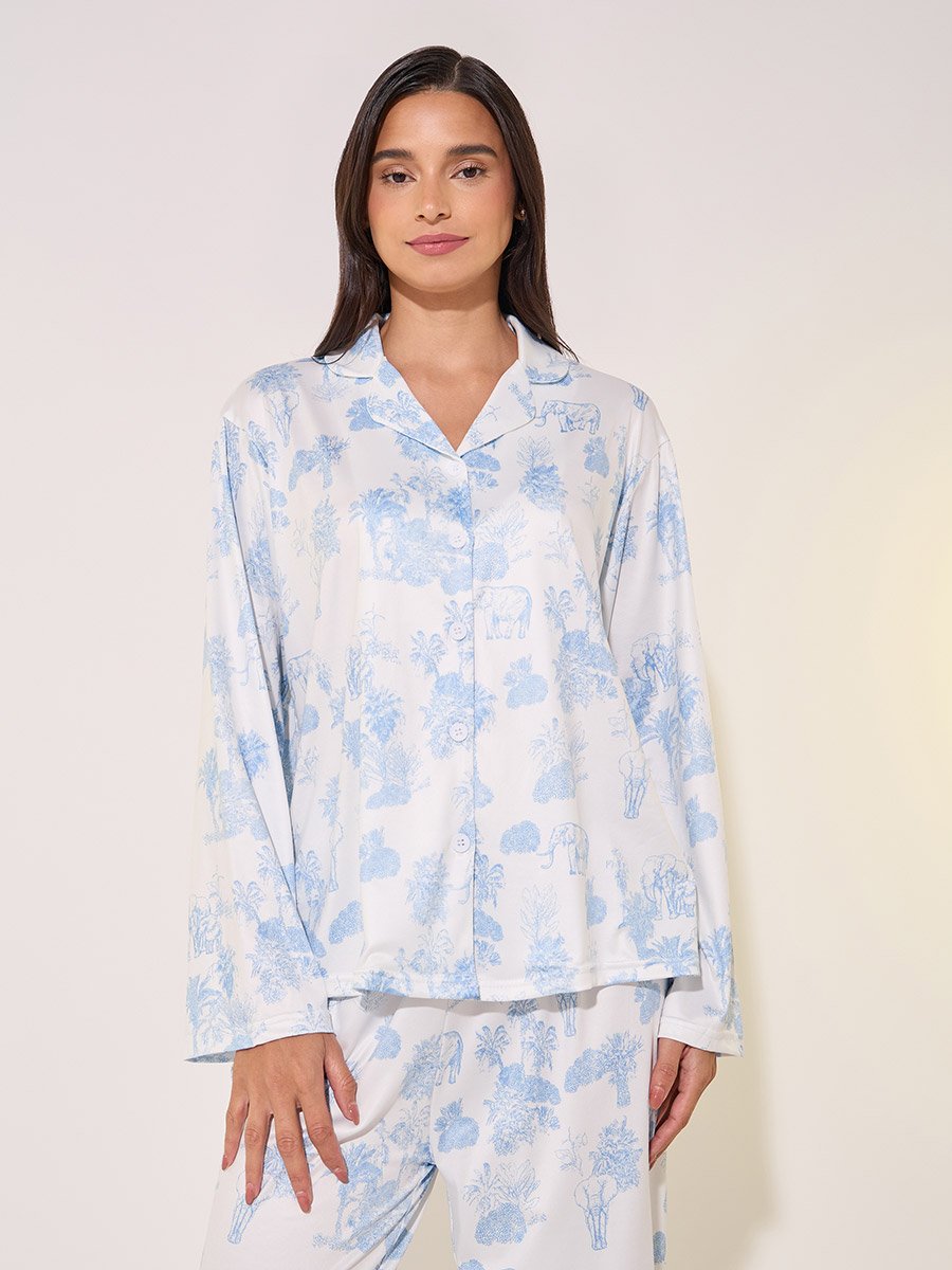 All-Over Print Shirt and Pyjama Set