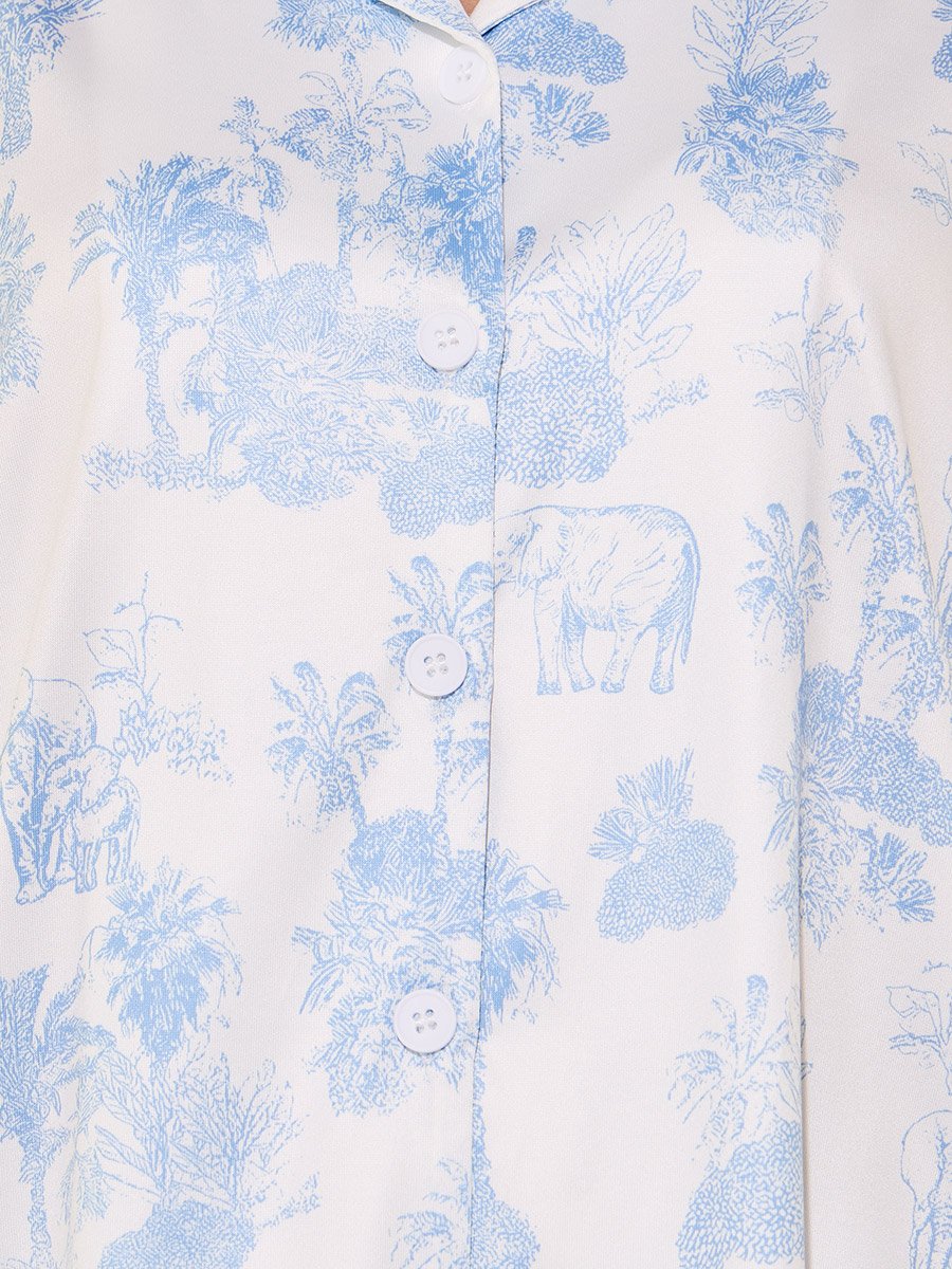 All-Over Print Shirt and Pyjama Set