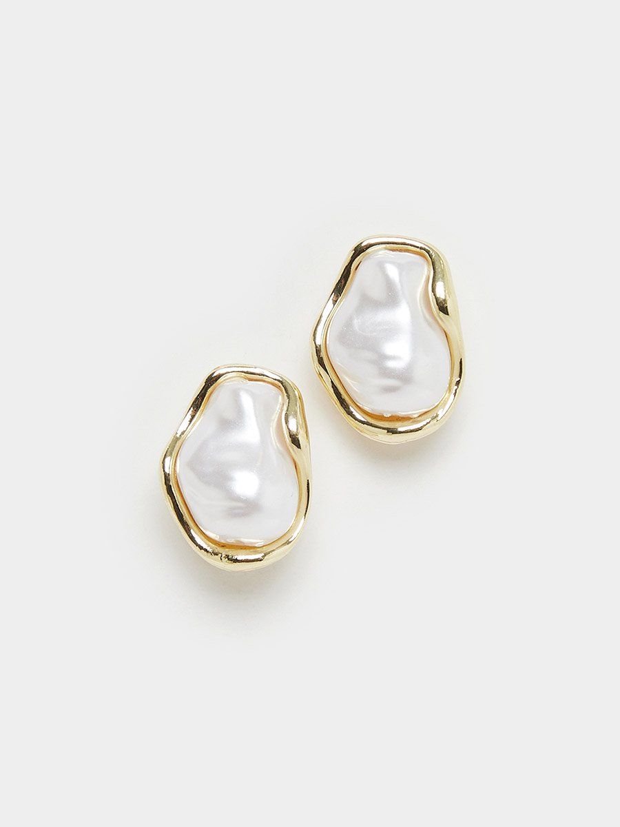 Big Faux Pearl Earrings