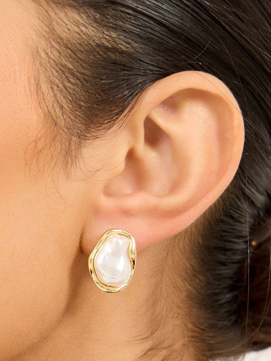 Big Faux Pearl Earrings