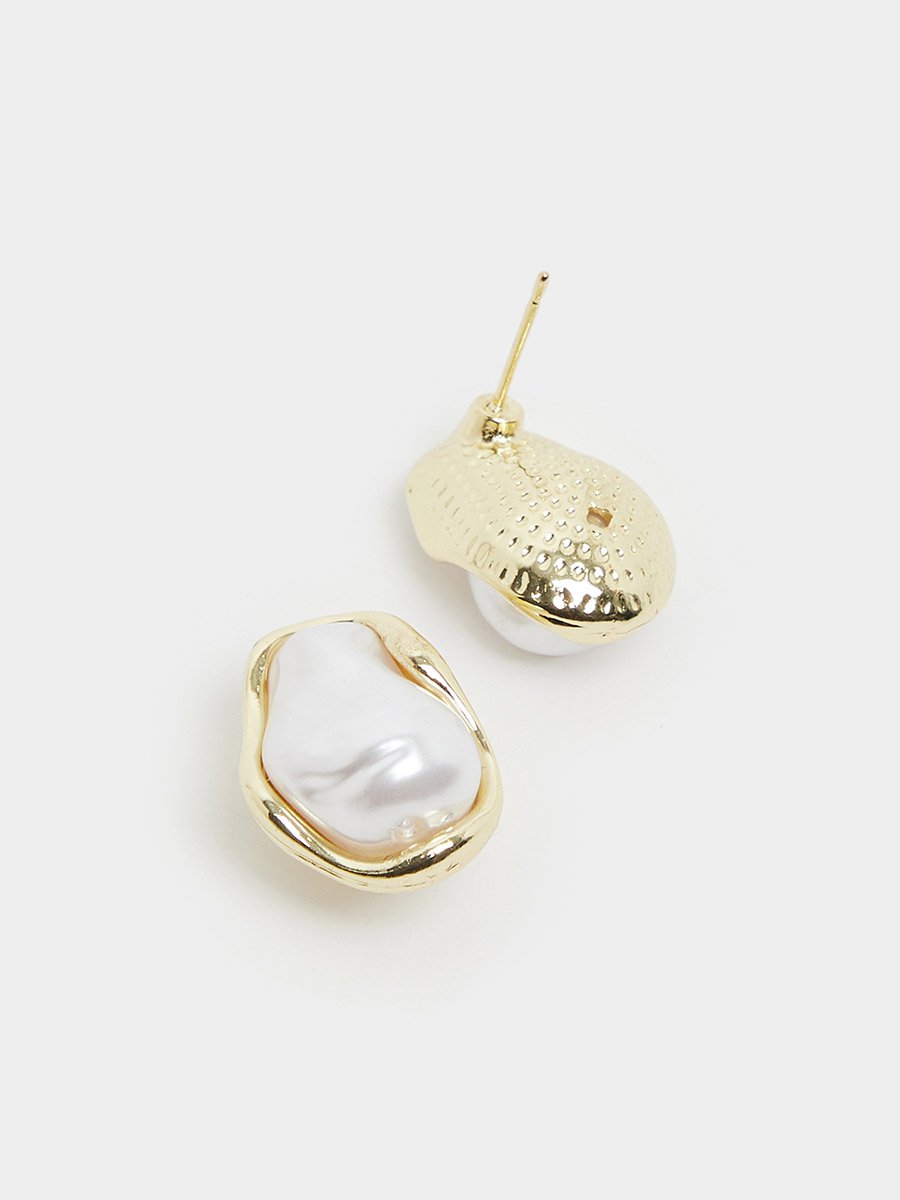 Big Faux Pearl Earrings