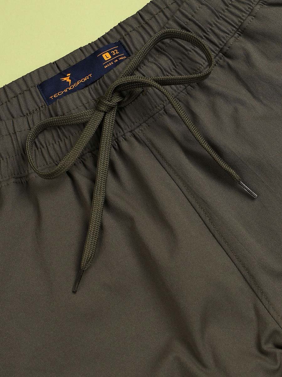 Men Solid Slim Fit Cargo Track Pants with TS FLEXI