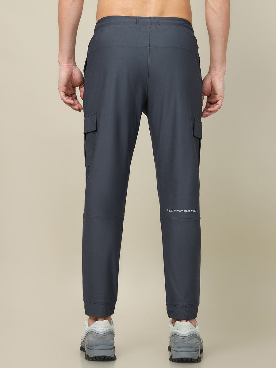 Men Solid Slim Fit Cargo Track Pants with DURACOOL+