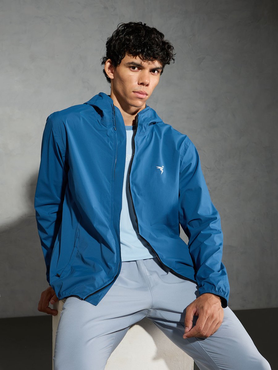 Solid Hooded Zipper Jacket