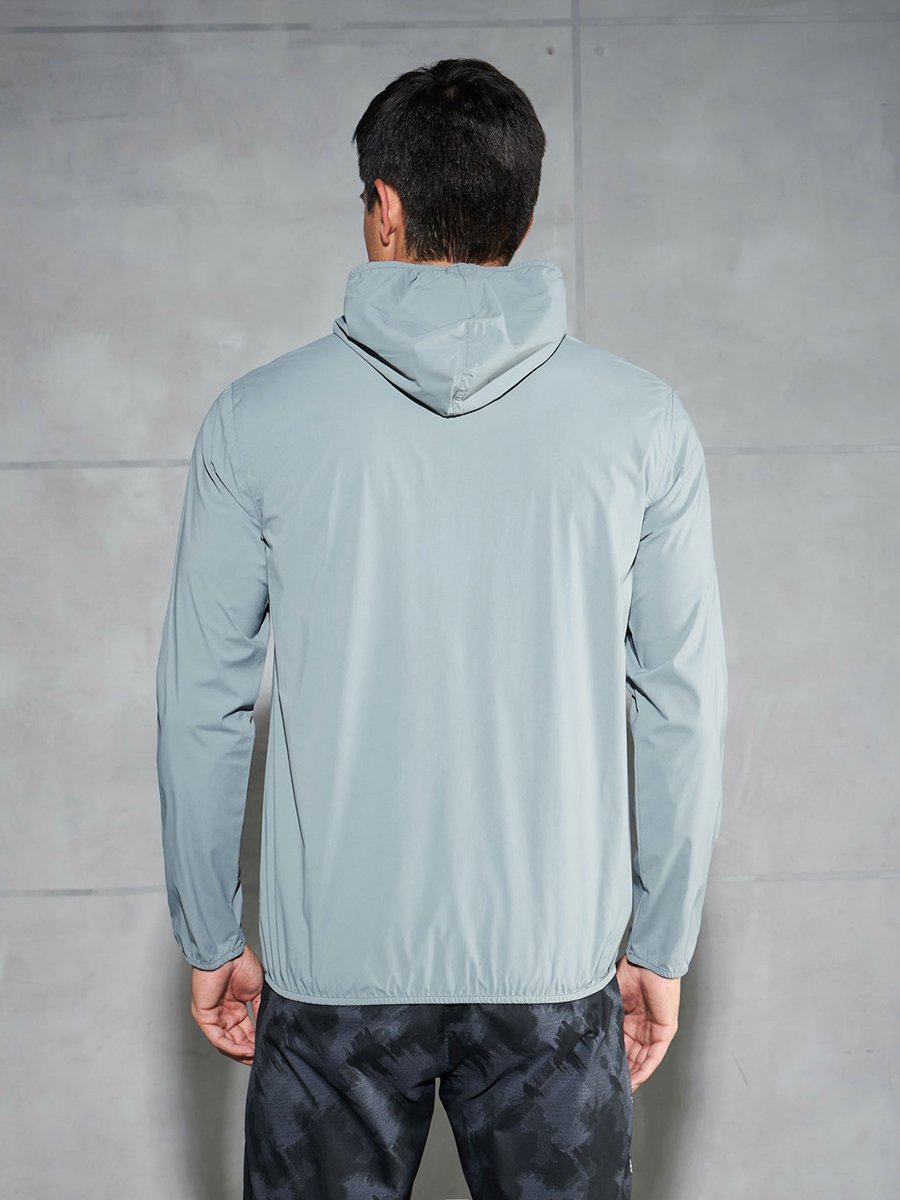 Solid Hooded Zipper Jacket