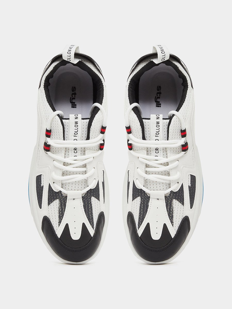 Chunky Sole Color Block Lace Up Sneakers