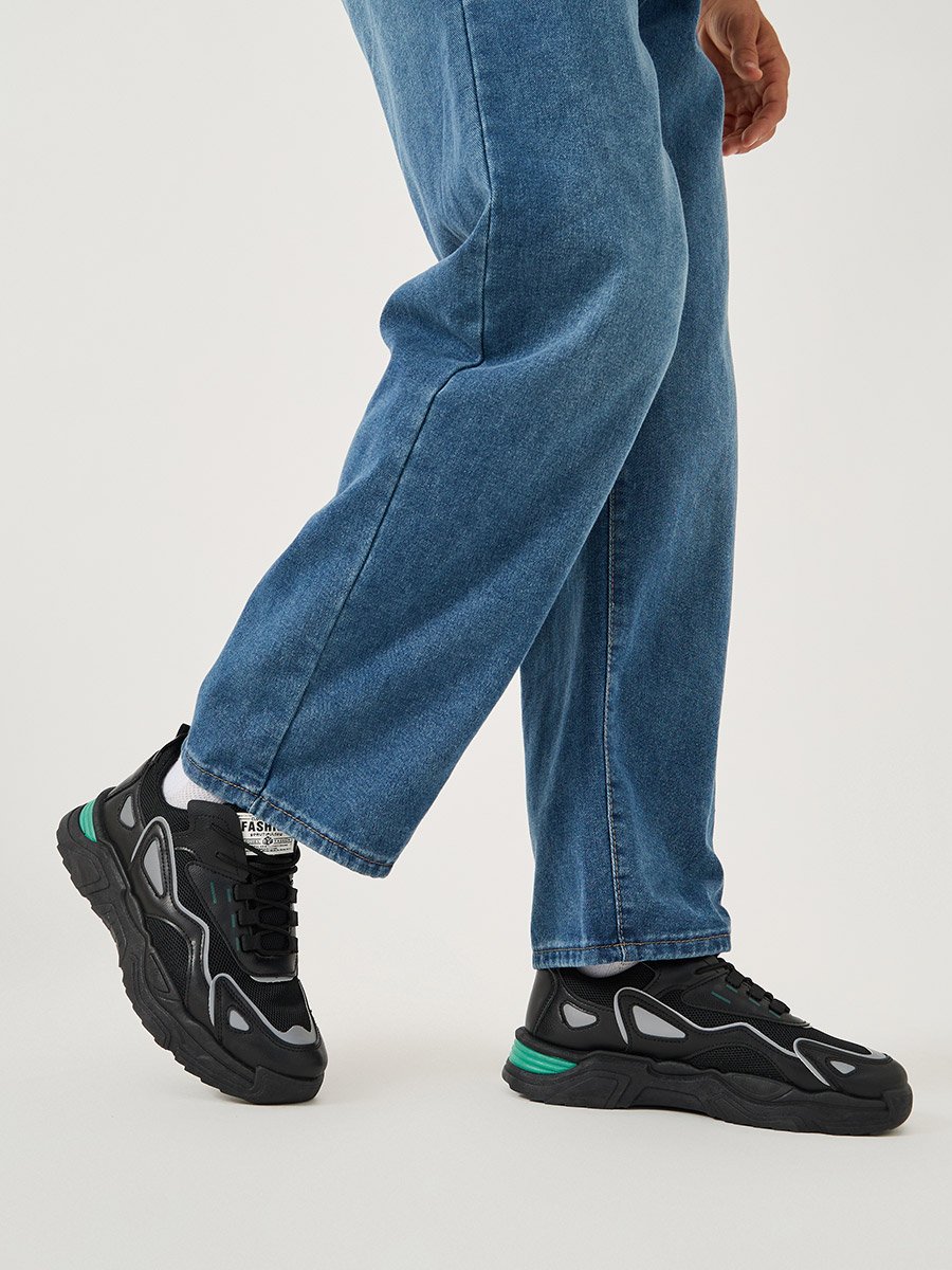 Chunky Sole Color Block Lace Up Sneakers