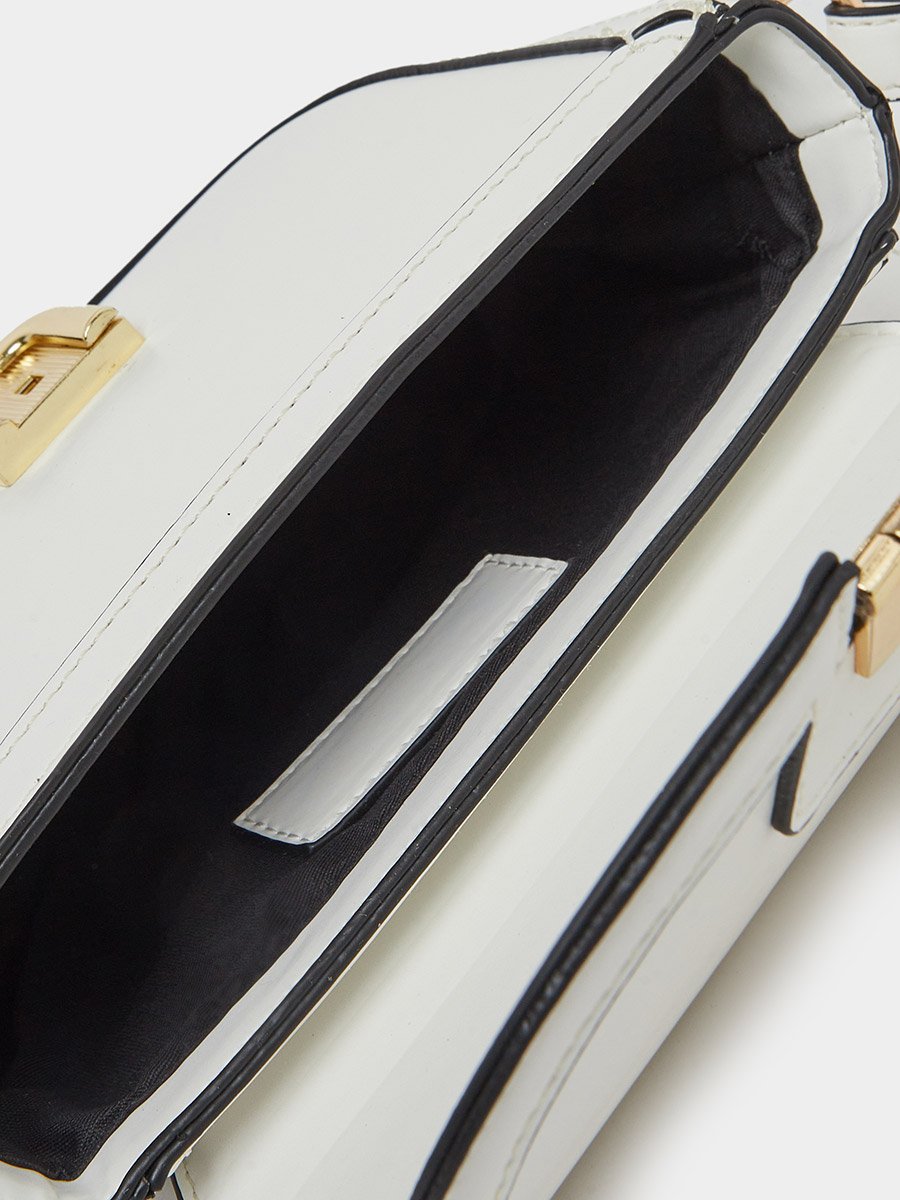 Contrast Stitch Shoulder Bag with Adjustable Strap