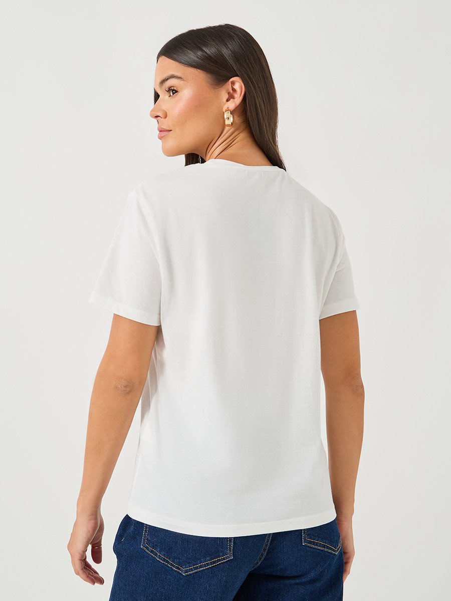 3D Embroidered Short Sleeve Regular Fit T-Shirt