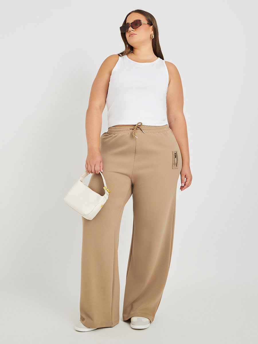 Plus Size Wide Leg Joggers with Drawstring