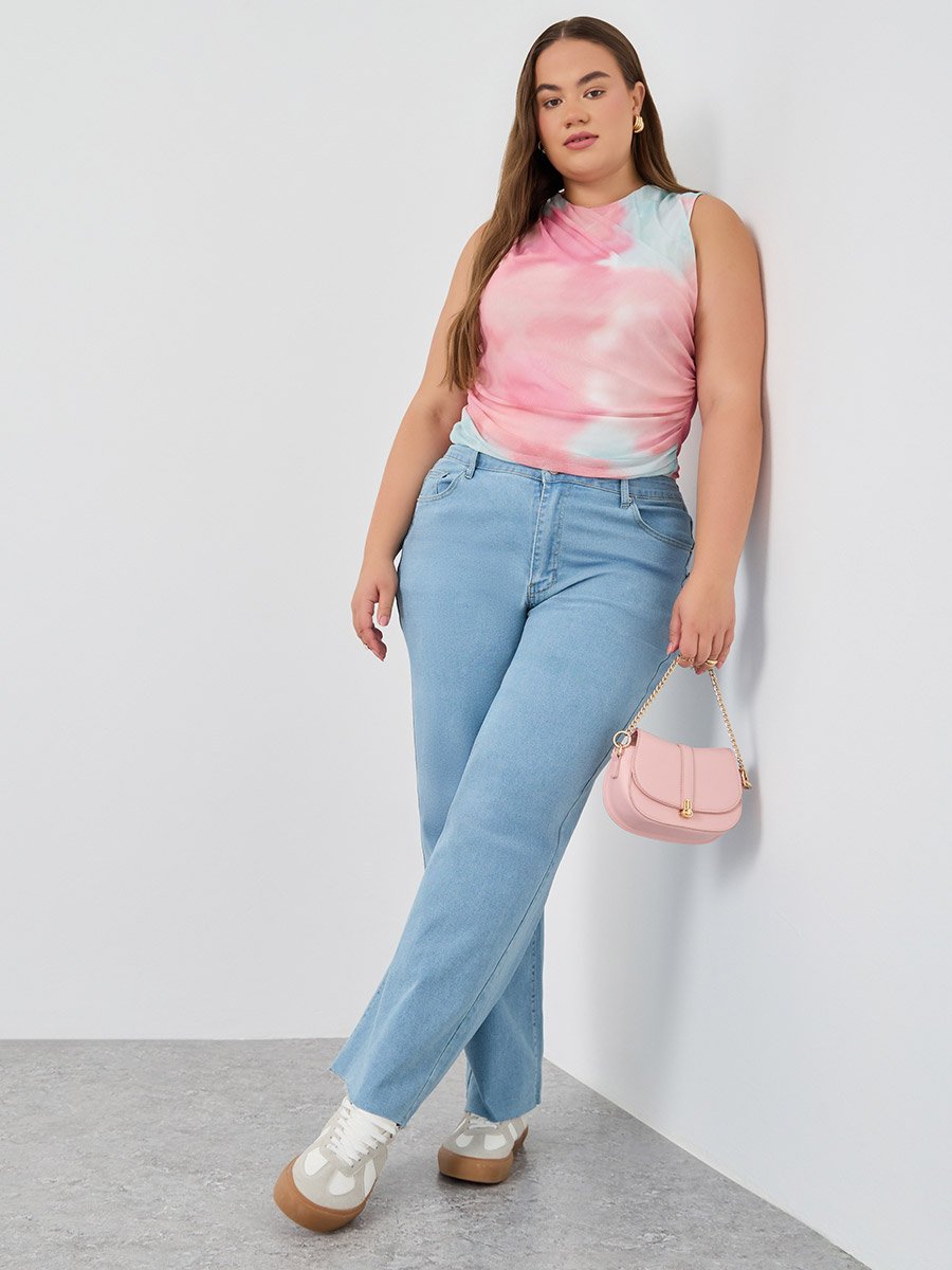 Plus Size High Rise Straight Fit Jeans