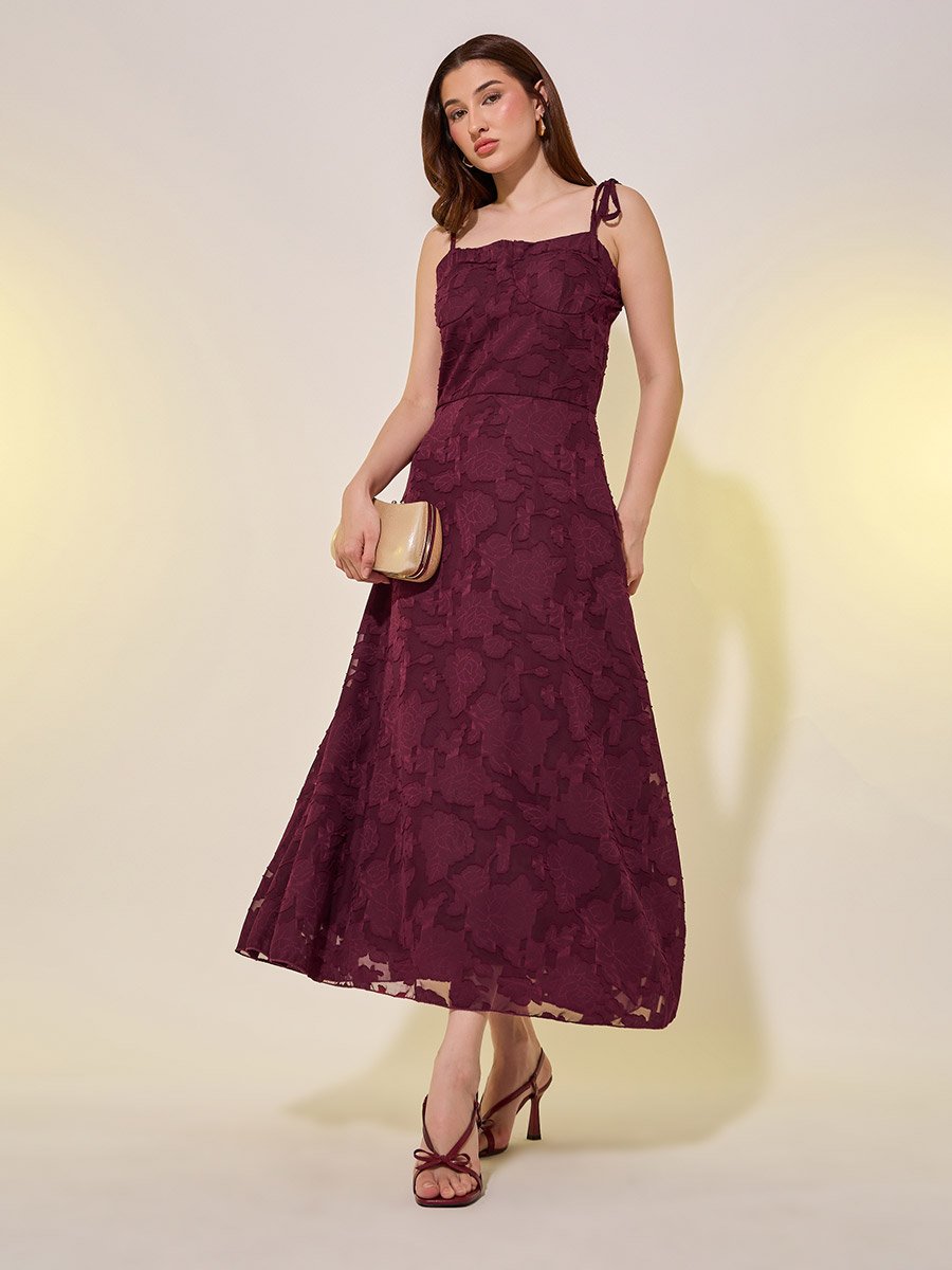 astr tiered floral cutout midi dress Tiered Floral Cutout Midi Dress