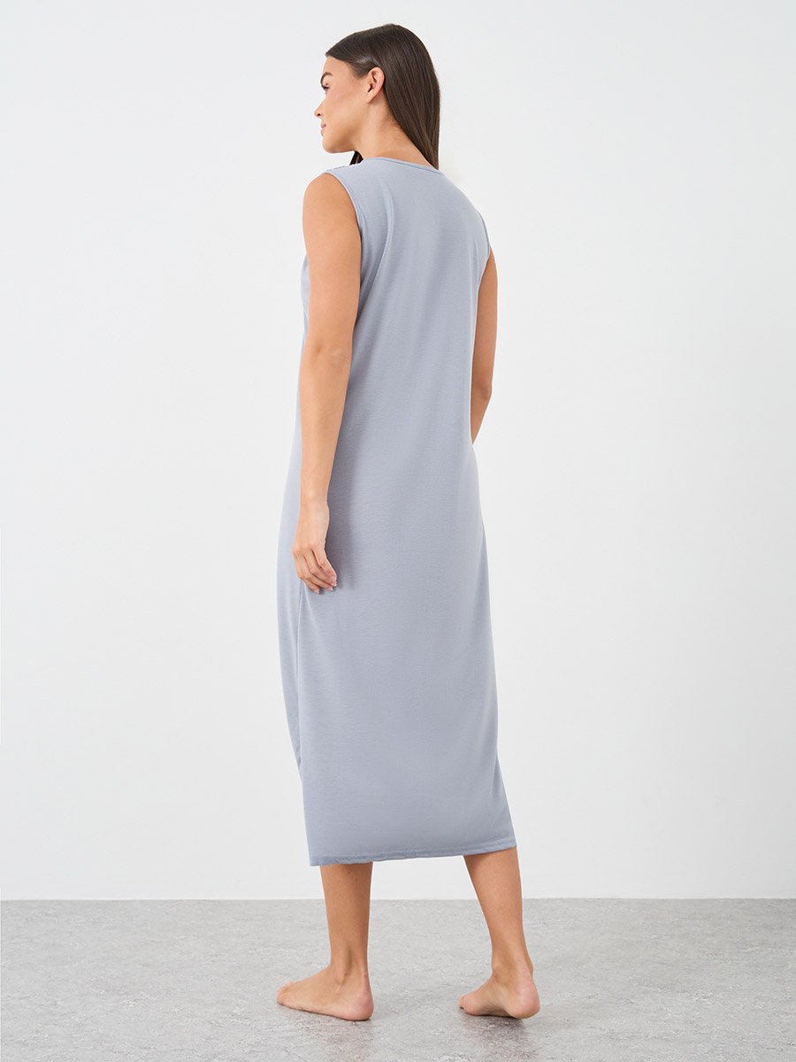 navy blue button down midi dress Women's The Good Life Navy Cotton Button Front Midi Dress | Size: S