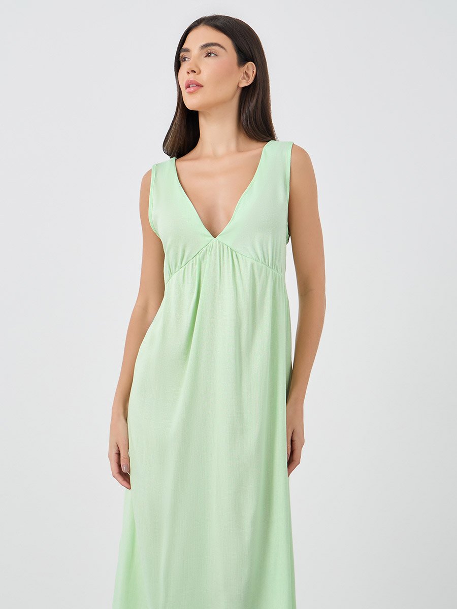 Textured V-Neck Sleeveless Nightdress