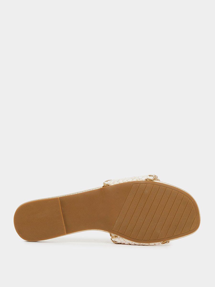 Woven Design Open Toe Flat Sandals