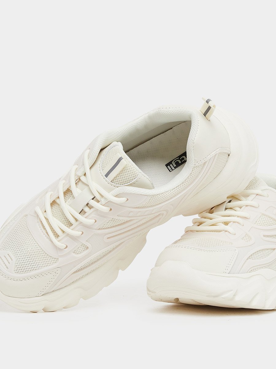 Chunky Sole Lace Up Panelled Sneakers