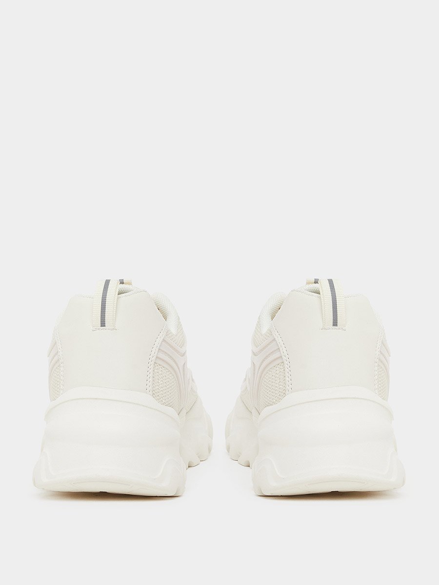 Chunky Sole Lace Up Panelled Sneakers