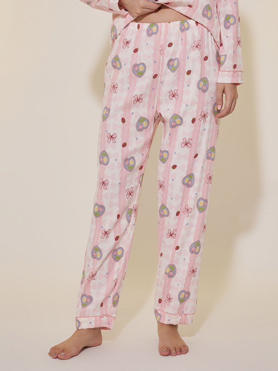 All-Over Print Long Sleeve Shirt and Pyjama Set