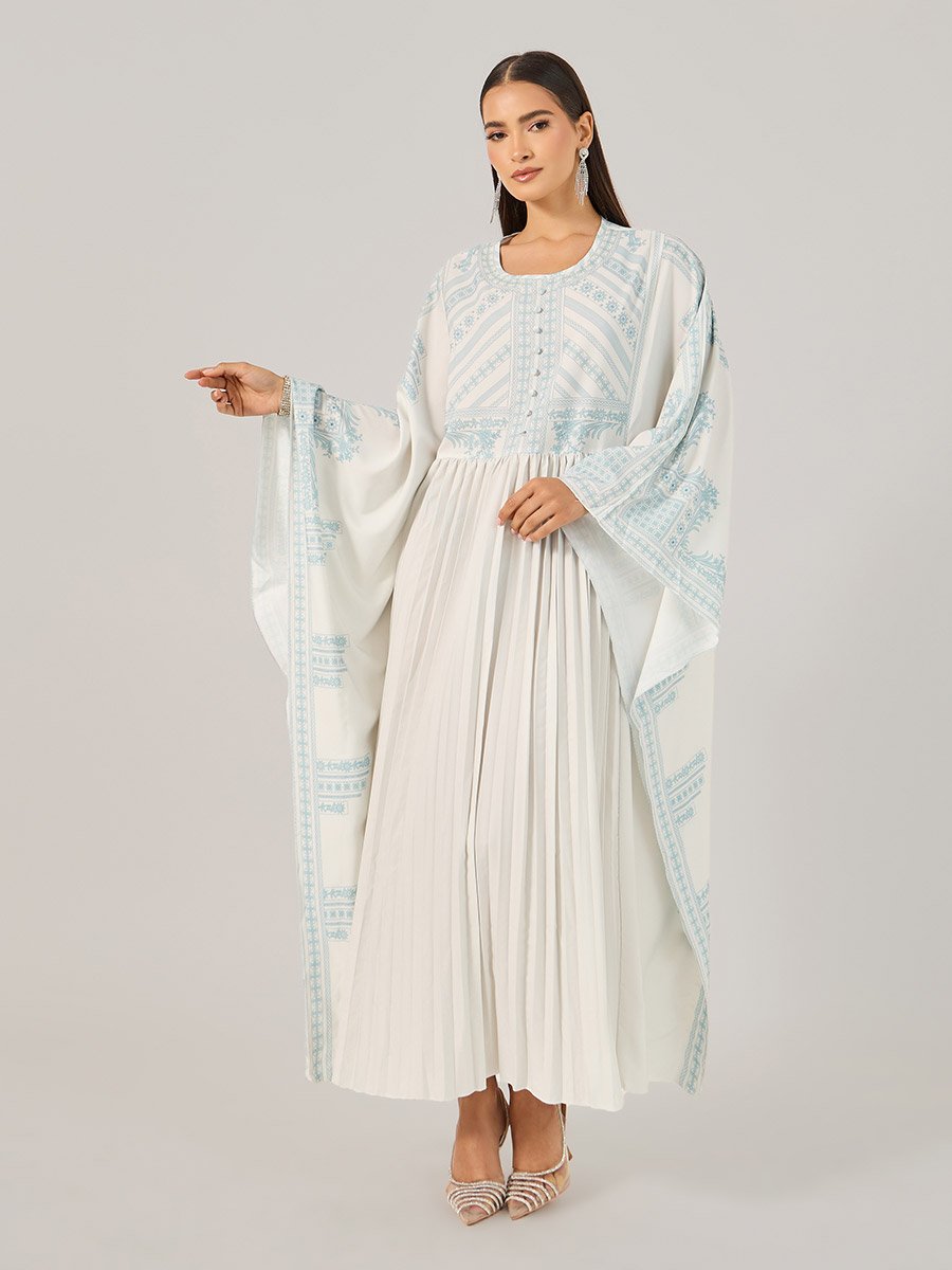 White Maxi Kaftan Dress For Women at Bahrain | Styli White Maxi Kaftan Dress For Women at Bahrain | Styli