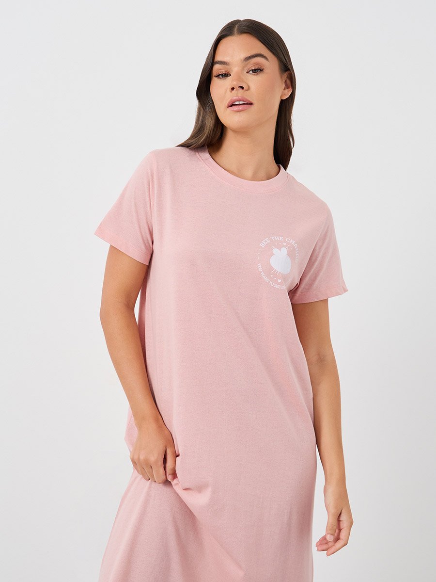 Pack of 2 - Bee Graphic and Floral Print Sleep T-Shirt