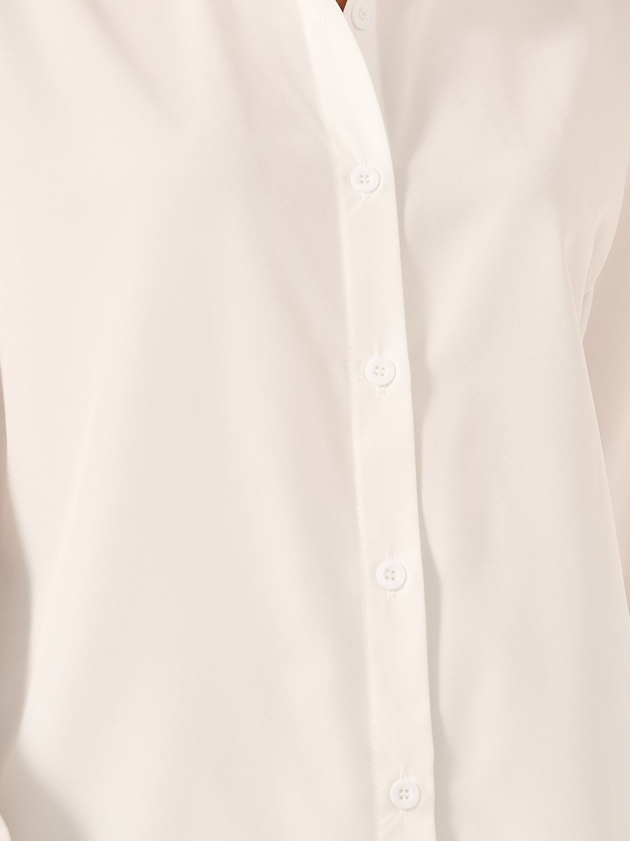 Solid Long Sleeve Spread Collar Shirt