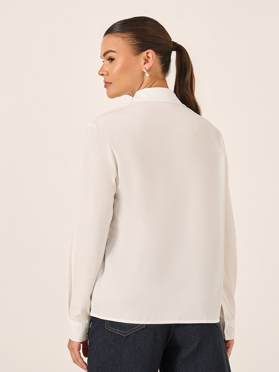 Floral Embroidered Button Front Long Sleeve Shirt