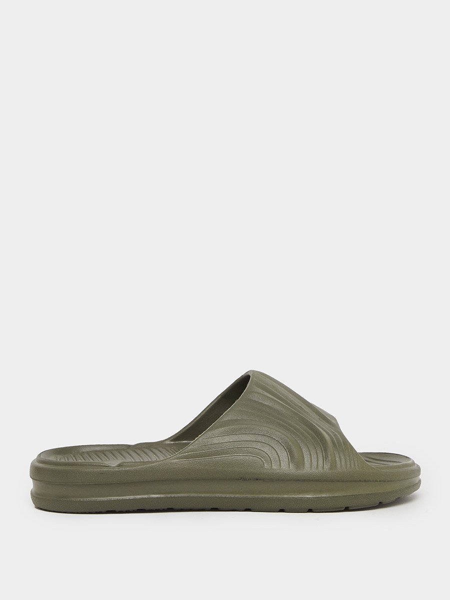 Abstract Textured Open Toe Slip-On Slides