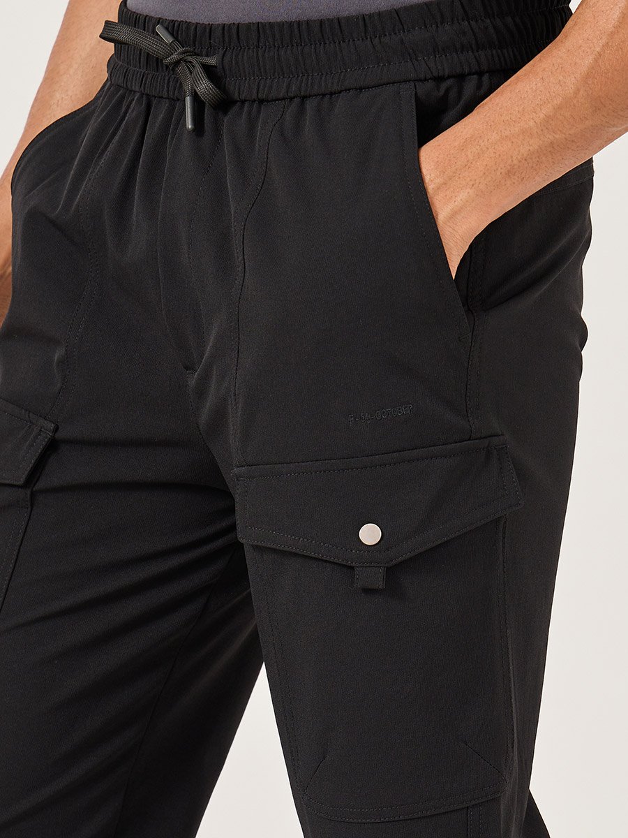 Mid Rise Straight Fit Track Pant with Drawstring